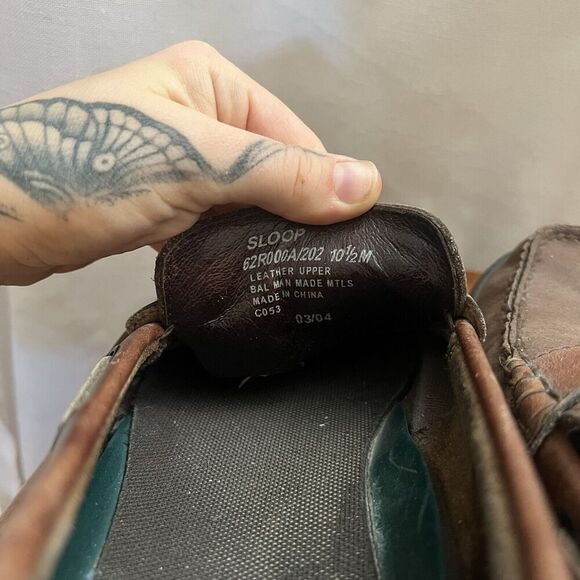 Bass Oxford Dress Shoe Loafer Mens Size 10.5 M Brown Slip On Boat Driving Casual - Picture 8 of 12
